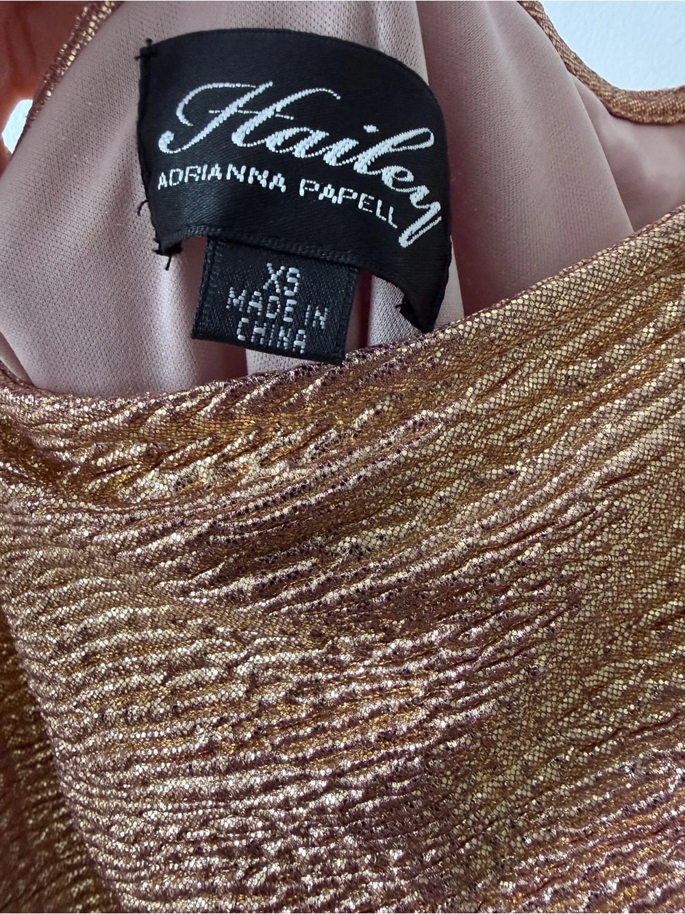 Adrianna Papell shimmering metallic
